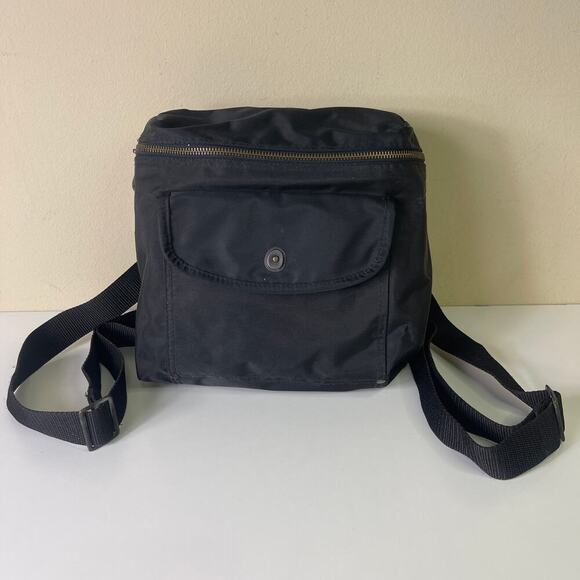 Vintage 90s GAP Black Nylon Zip Closure Square Backpack 9" x 9" - Picture 1 of 15